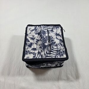 Essential Oils Storage Box Fabric Carry On Travel Blue White Floral Storage Box